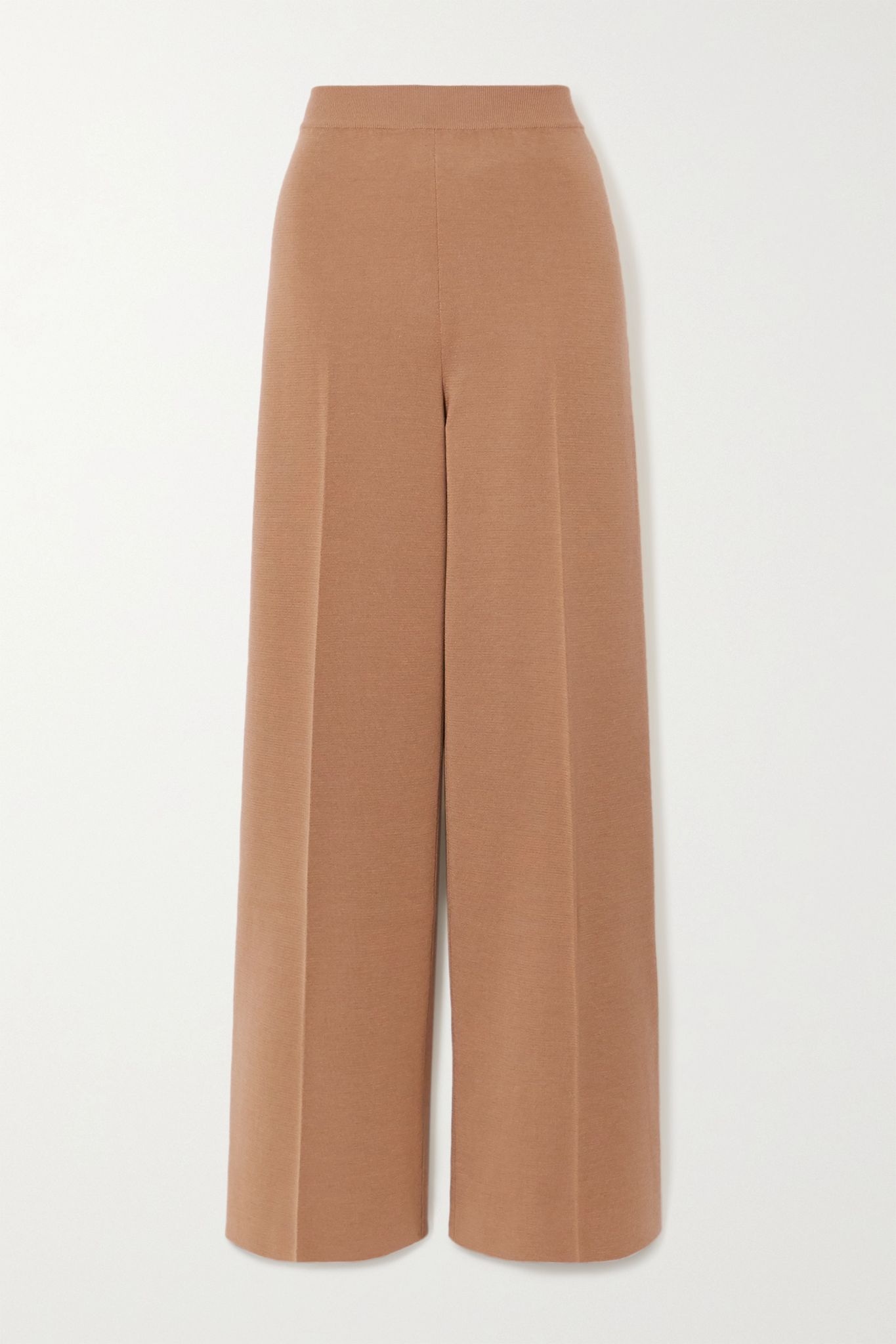 Cashmere and silk-blend wide-leg pants - 1