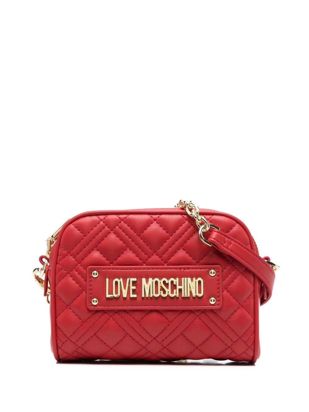 logo-lettering quilted crossbody bag - 1