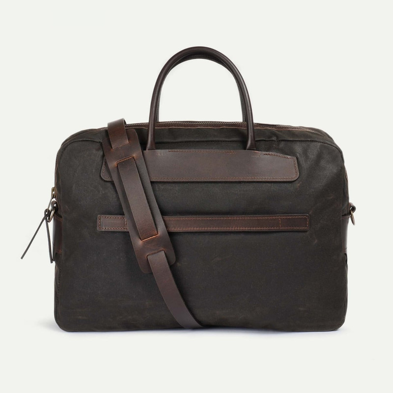 Bleu de Chauffe HÉLIOS BUSINESS BAG - KHAKI WAXED outlook