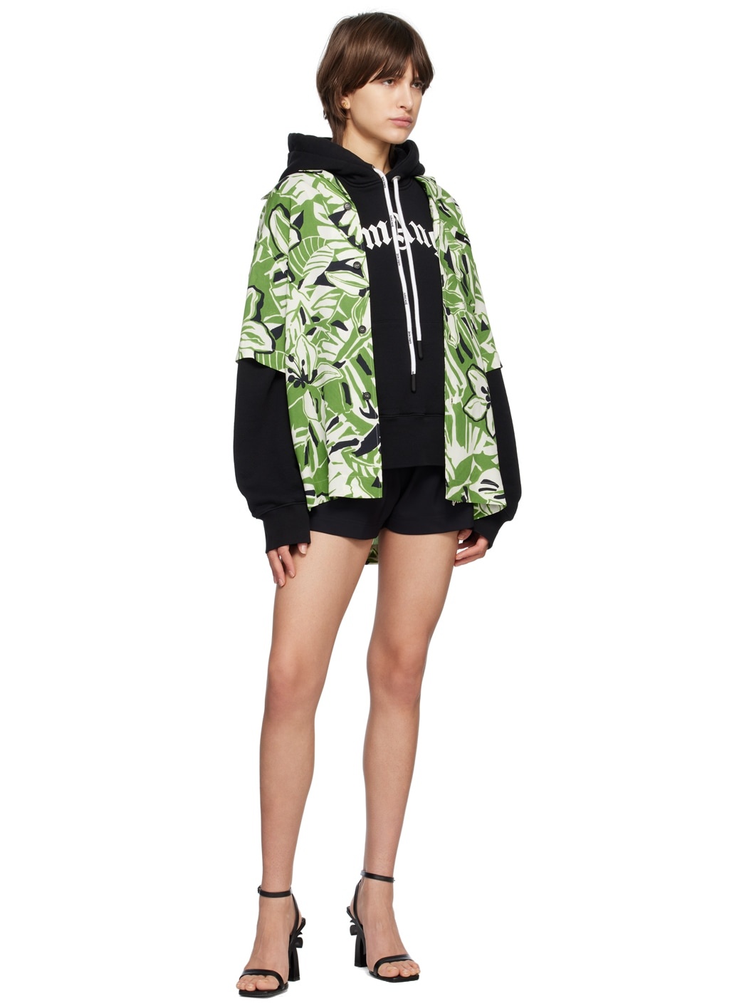 Green & White Hibiscus Bowling Shirt - 4