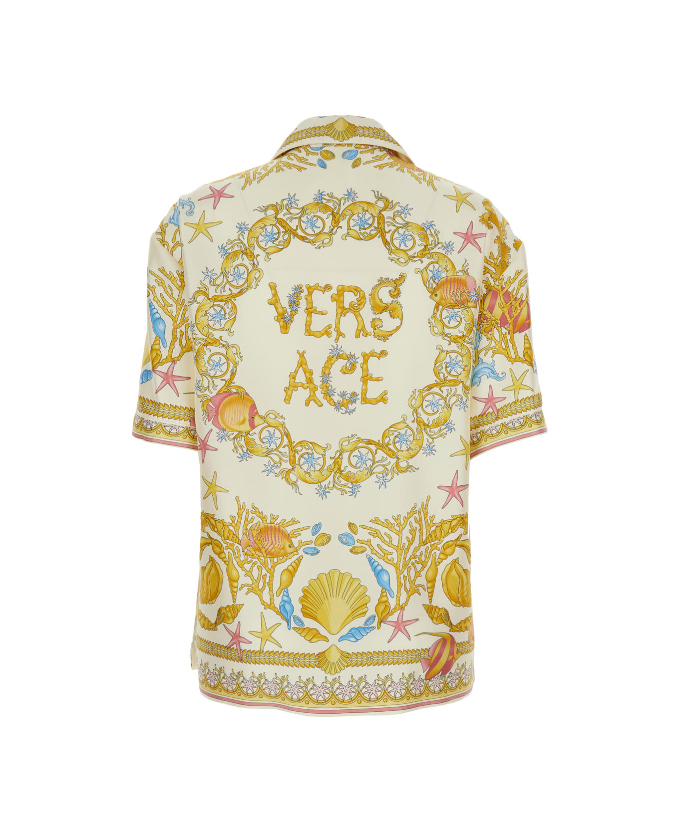Multicolor Bowling Shirt With Cuban Collar And All-over Underwater Barocco Print In Silk Woman - 2