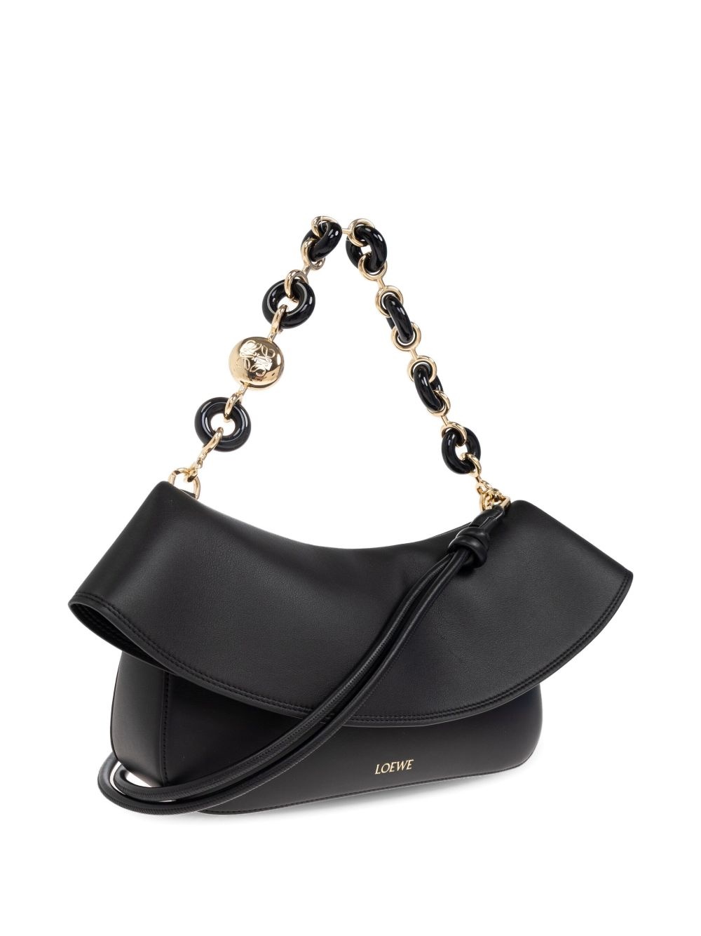 chain-link ruffled shoulder bag - 4