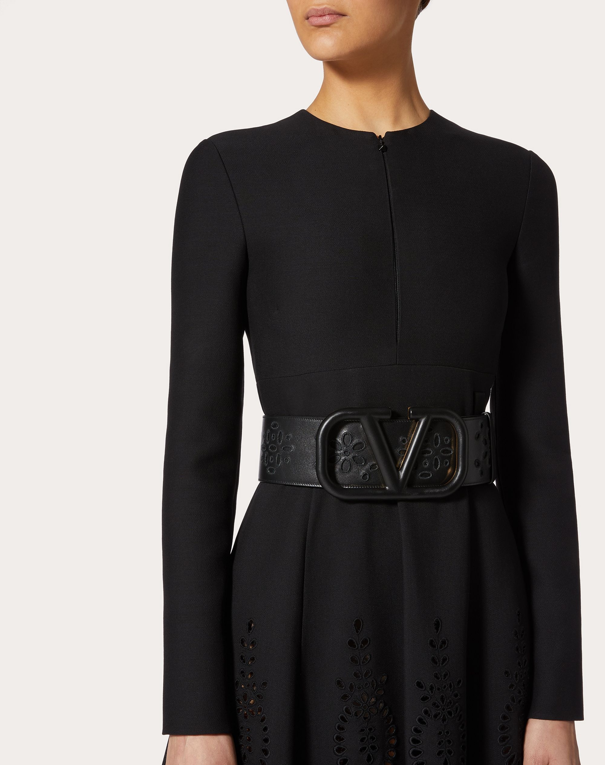 VLOGO SIGNATURE BELT IN CALFSKIN WITH SAN GALLO EMBROIDERY 70 MM - 5