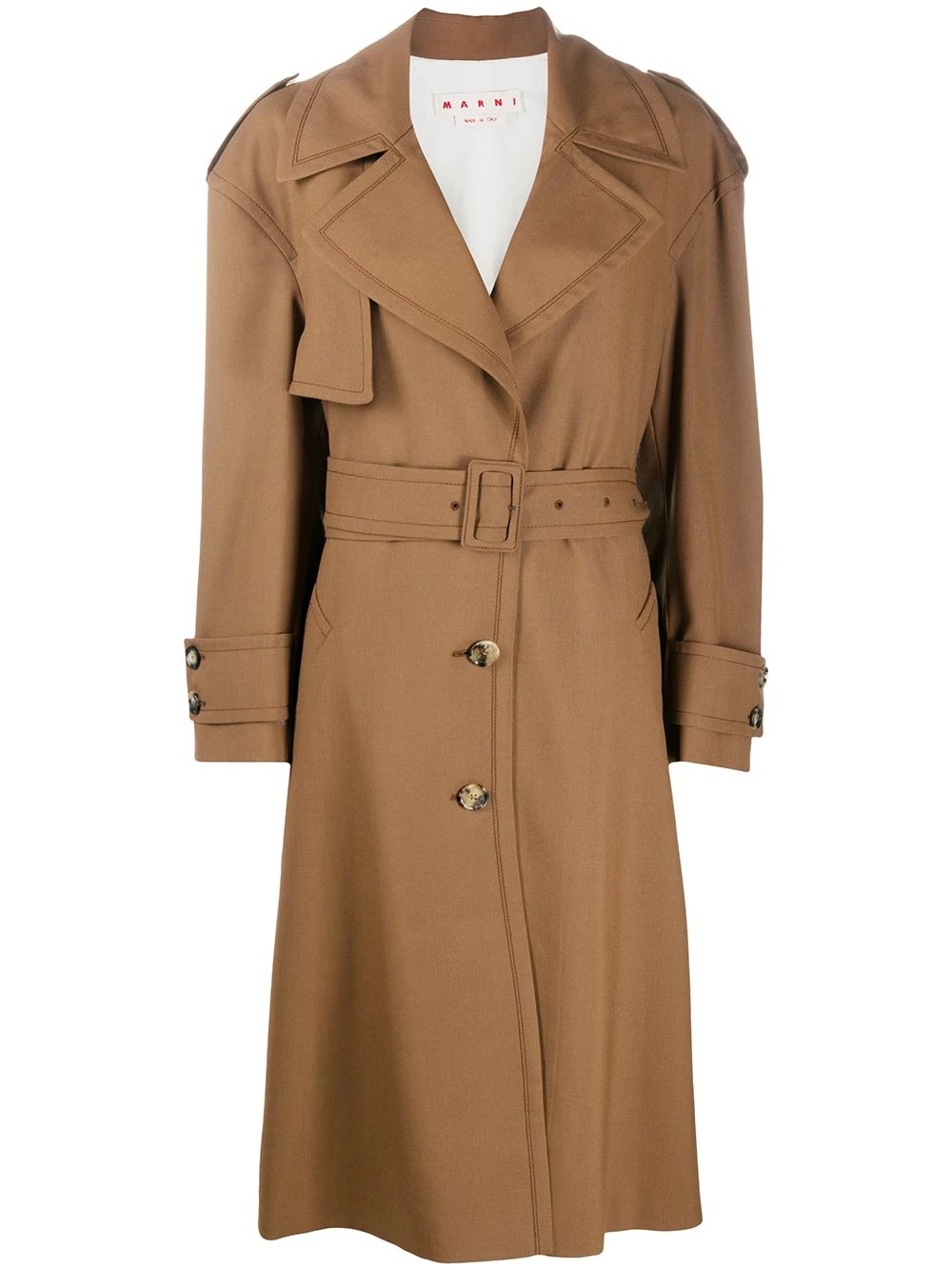 belted single-breasted trench coat - 1