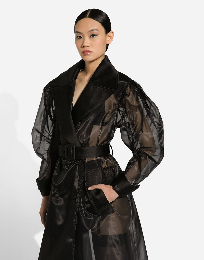 Technical organza trench coat with gathered sleeves 5