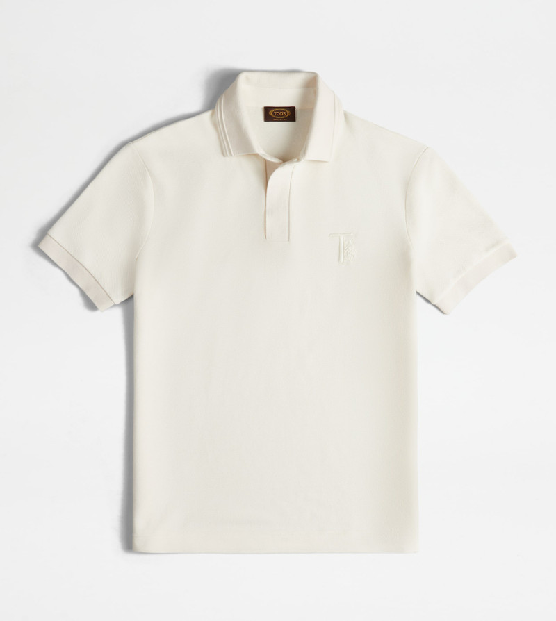 POLO SHIRT IN PIQUET - WHITE 1