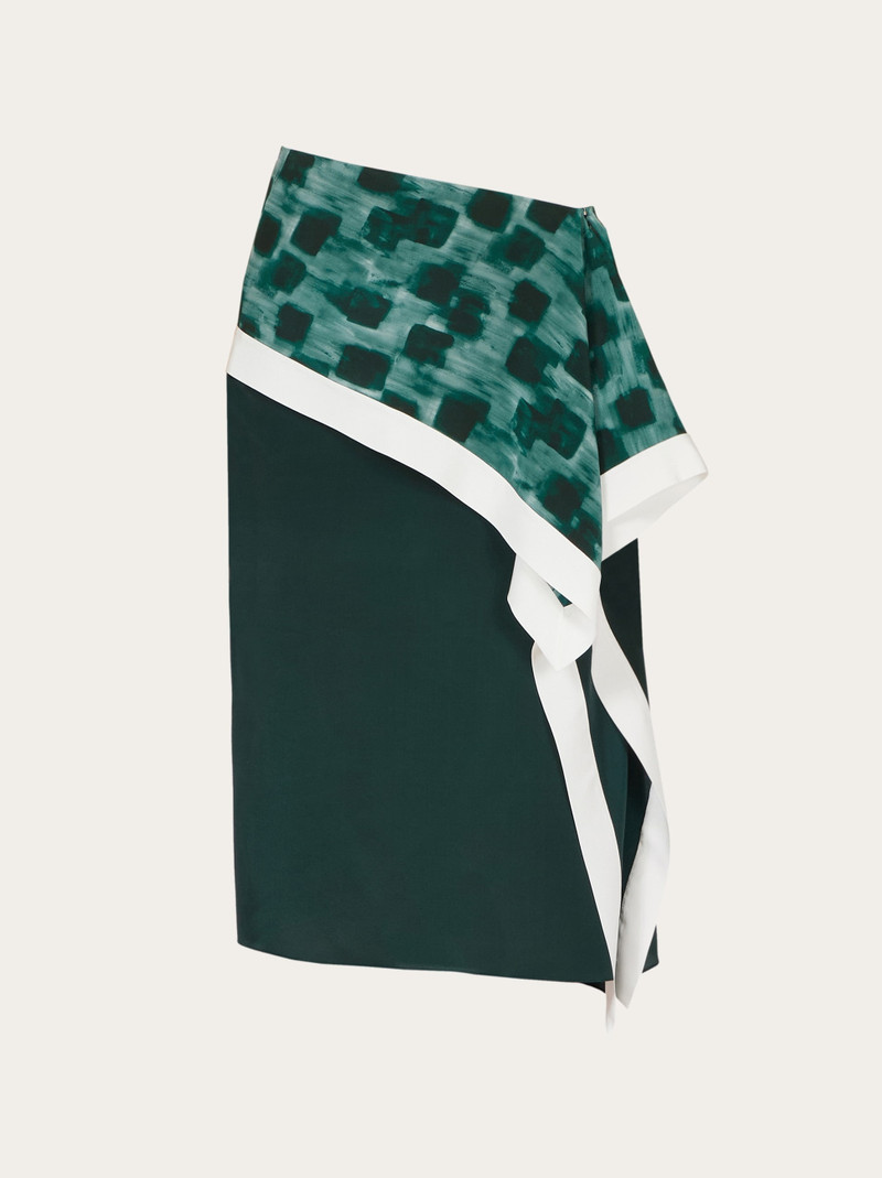 Asymmetric skirt with peplum detail 1