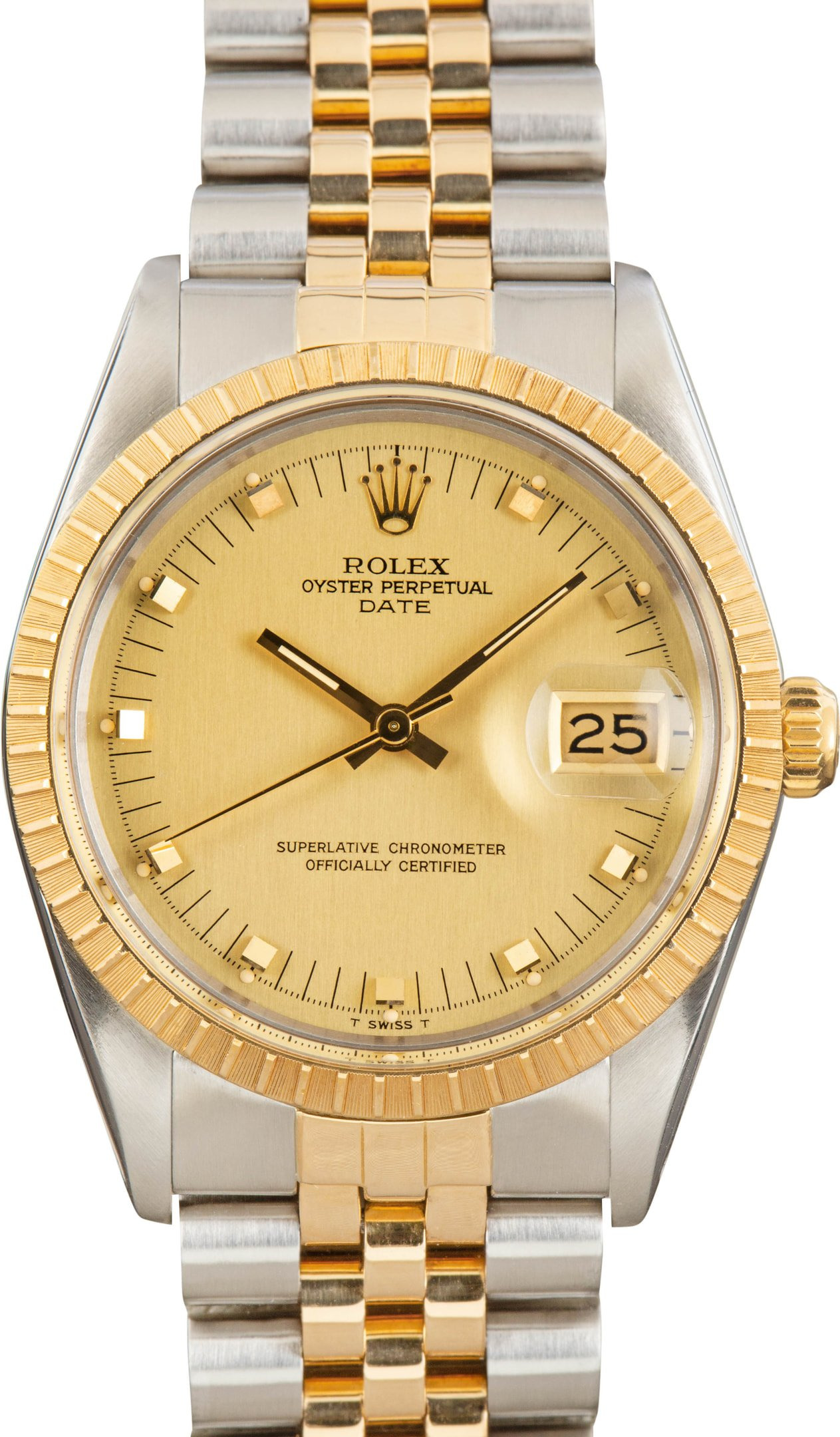 Rolex Date Ref 15053 Champagne Doorstop Dial - 1
