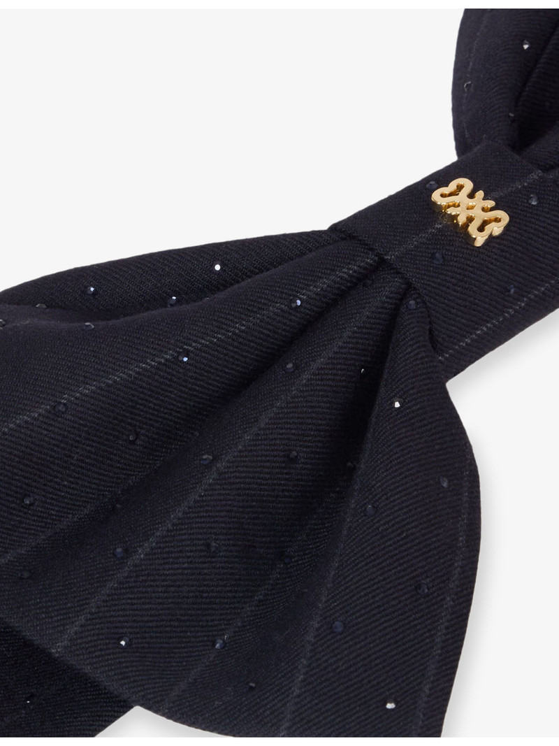 Sandro Rhinestone-Embellished Bow Woven Hair Clip outlook