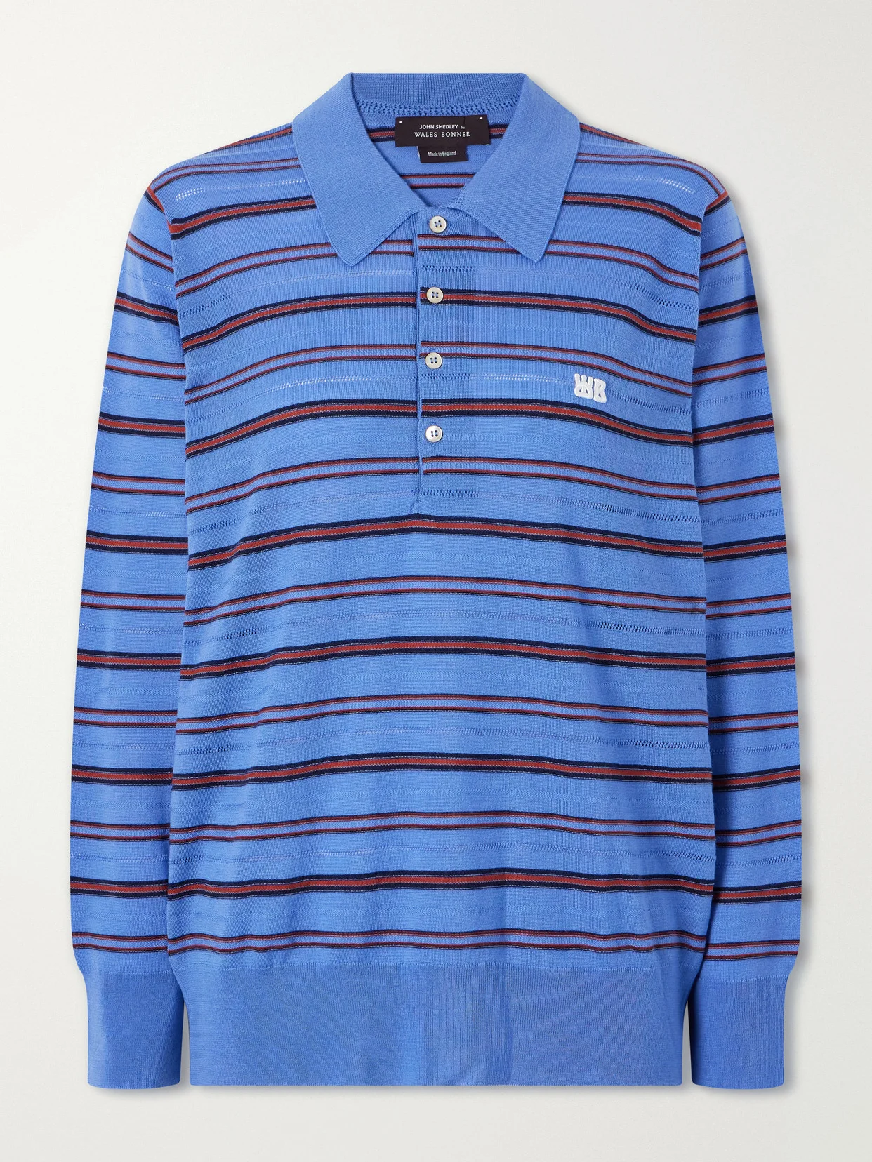 Striped Wool And Cotton Polo Shirt - 1