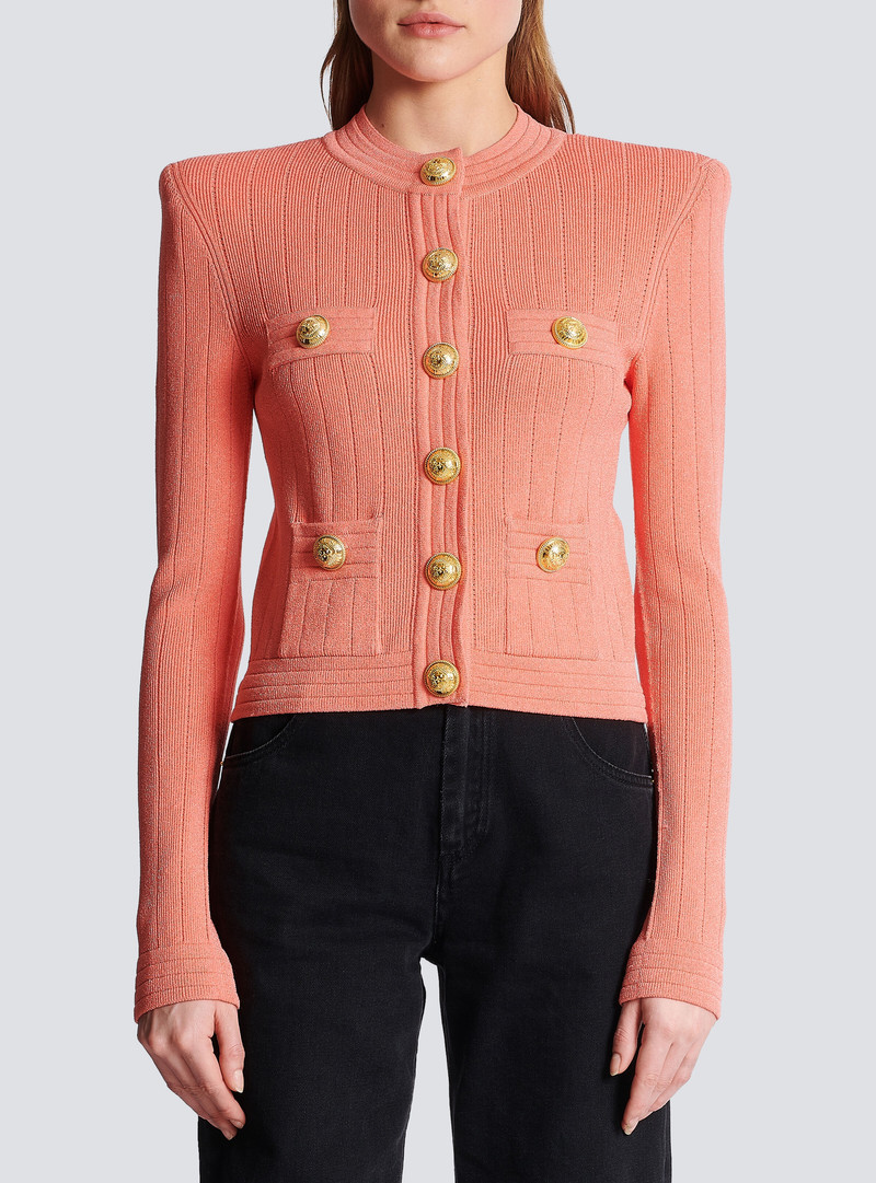Buttoned fine knit cardigan 5