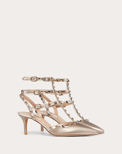 Valentino Rockstud Metallic Grainy Calfskin Leather Ankle Strap Pump 66 mm outlook