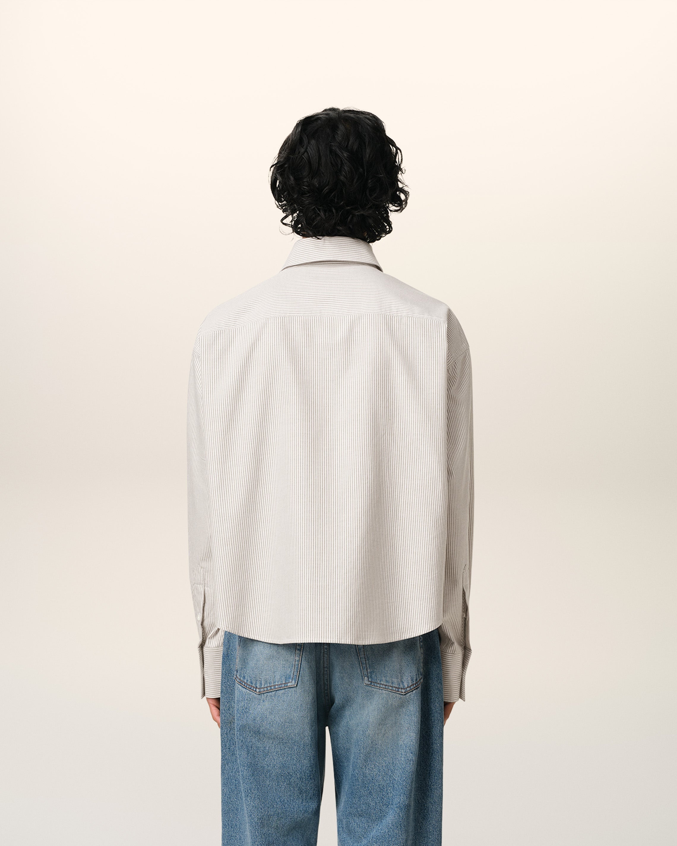 GREEN COTTON CROPPED OVERSIZED SHIRT - 5