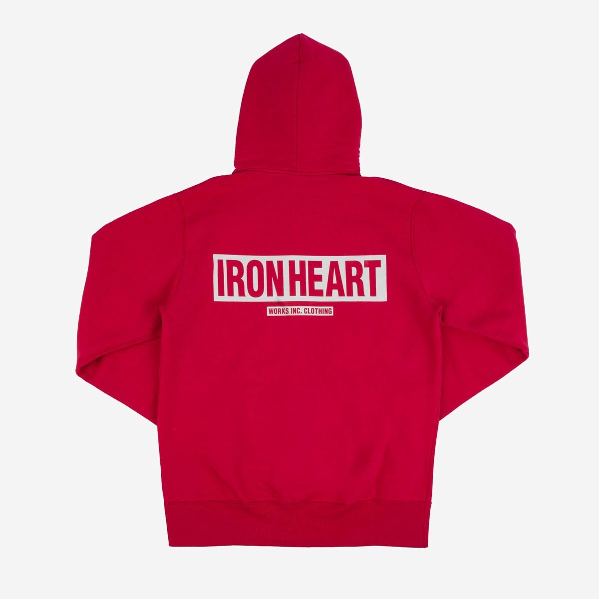 IHSW-65-RED Printed 14oz Ultra Heavyweight Loopwheel Cotton Zippered Hoodie - Red - 5