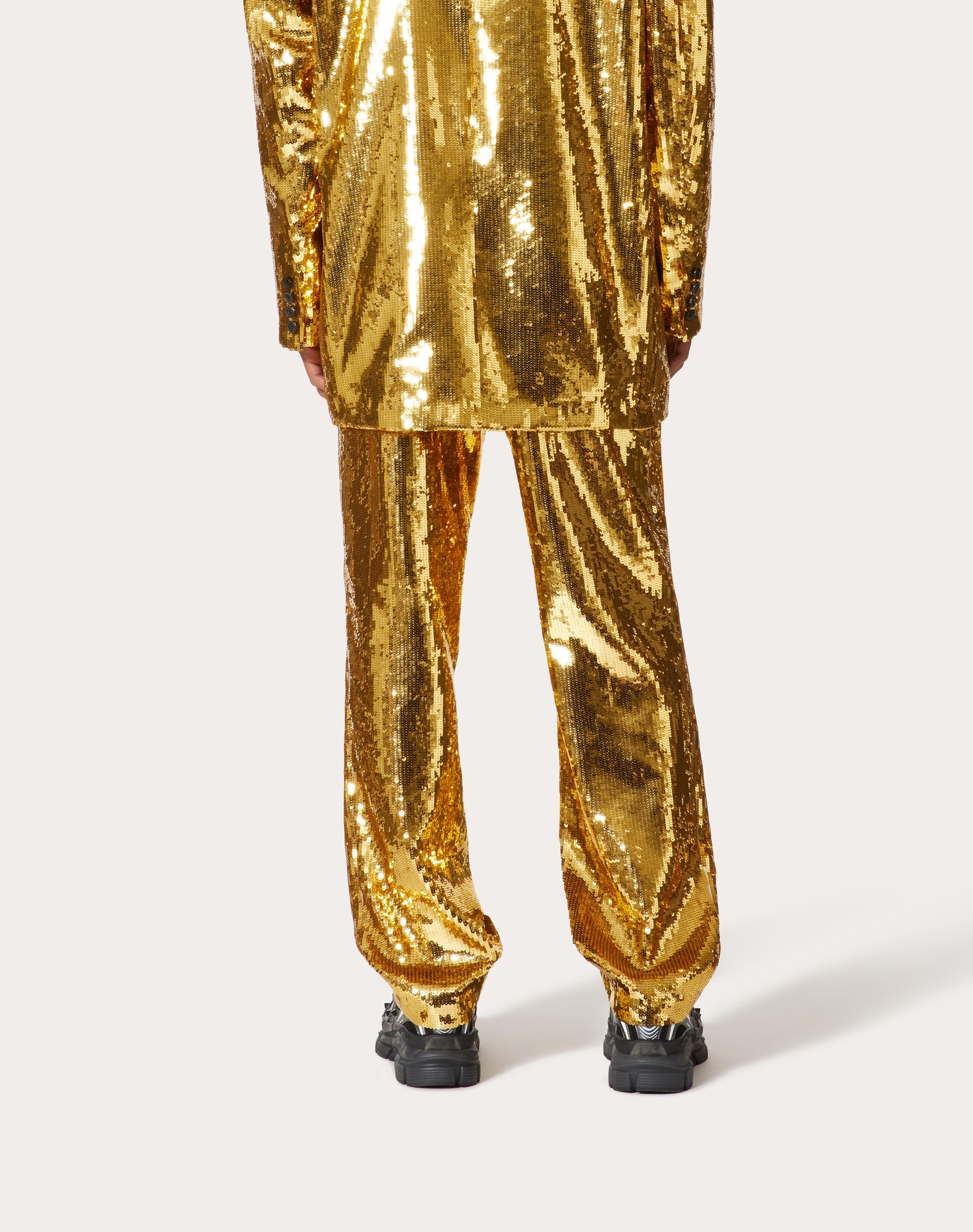 ORGANZA PANTS WITH ALL-OVER SEQUINS - 4