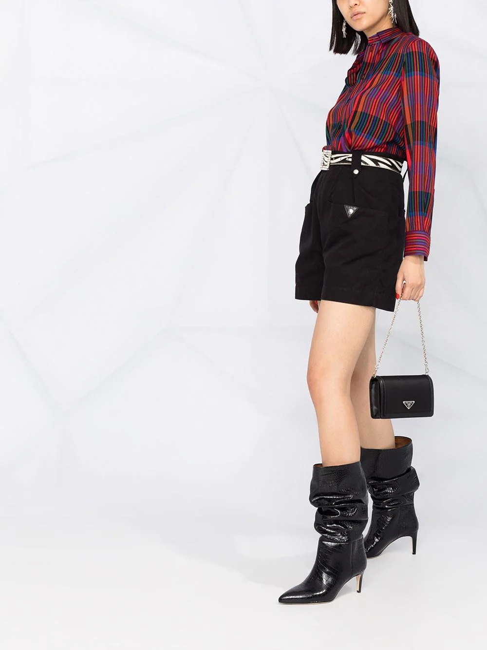 tartan check buttoned shirt - 6