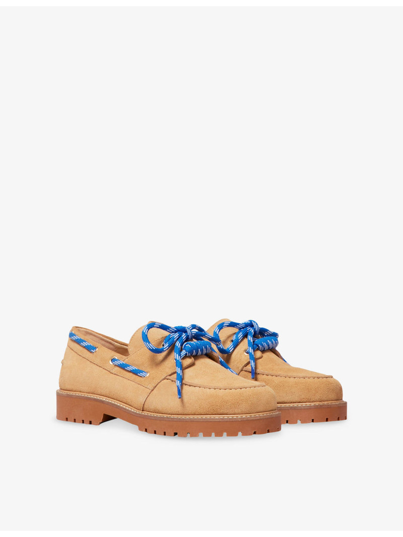 Claudie Pierlot Lace-Up Suede Boat Shoes outlook