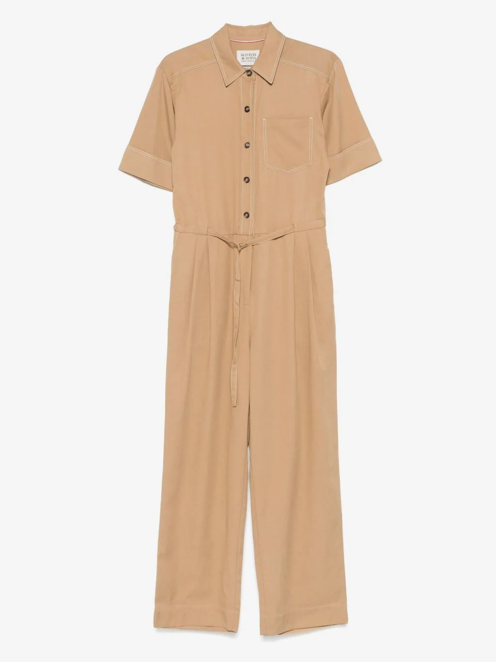 gabardine-weave jumpsuit - 1