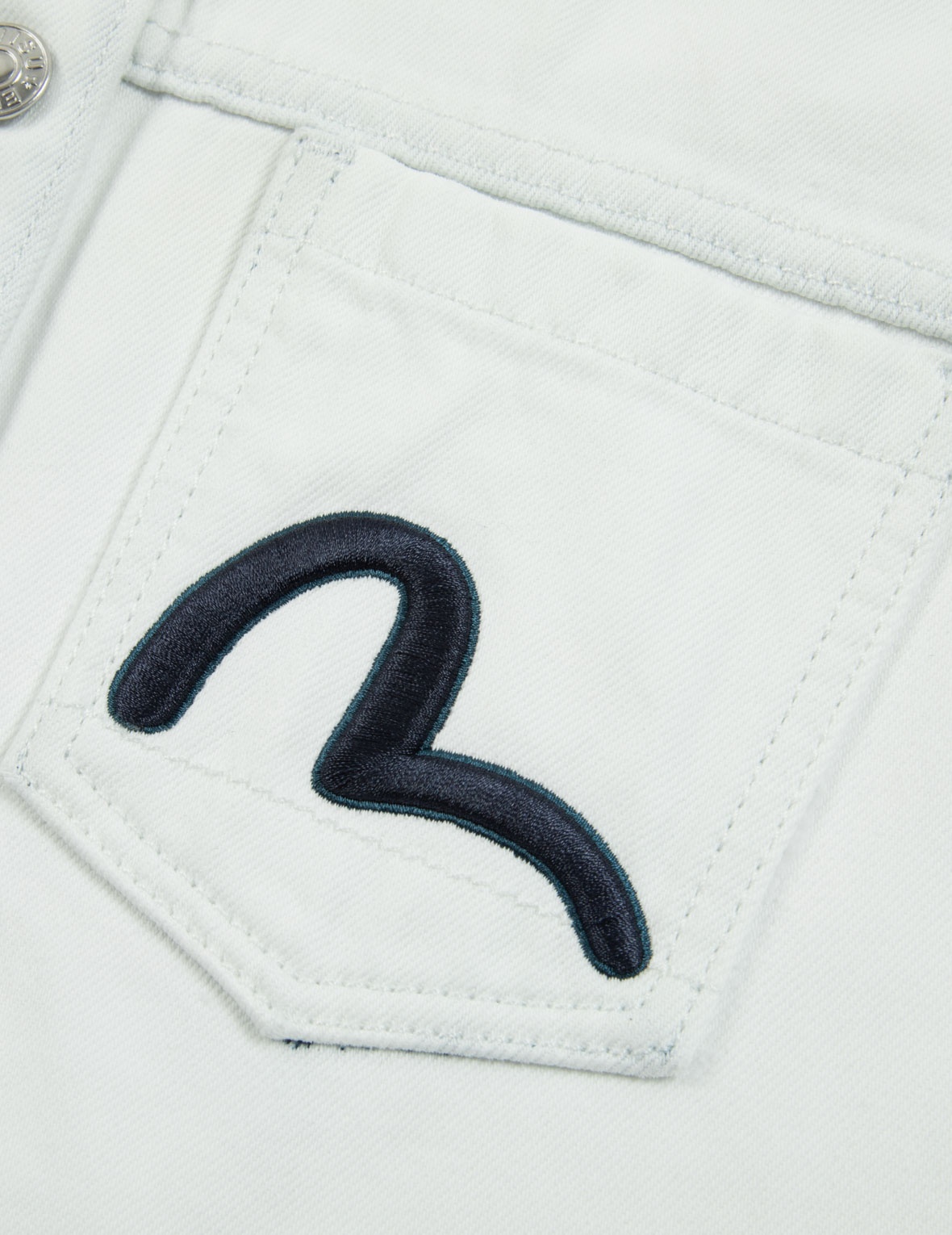 SEAGULL EMBROIDERY TIE-BLEACH DENIM VEST JACKET - 7