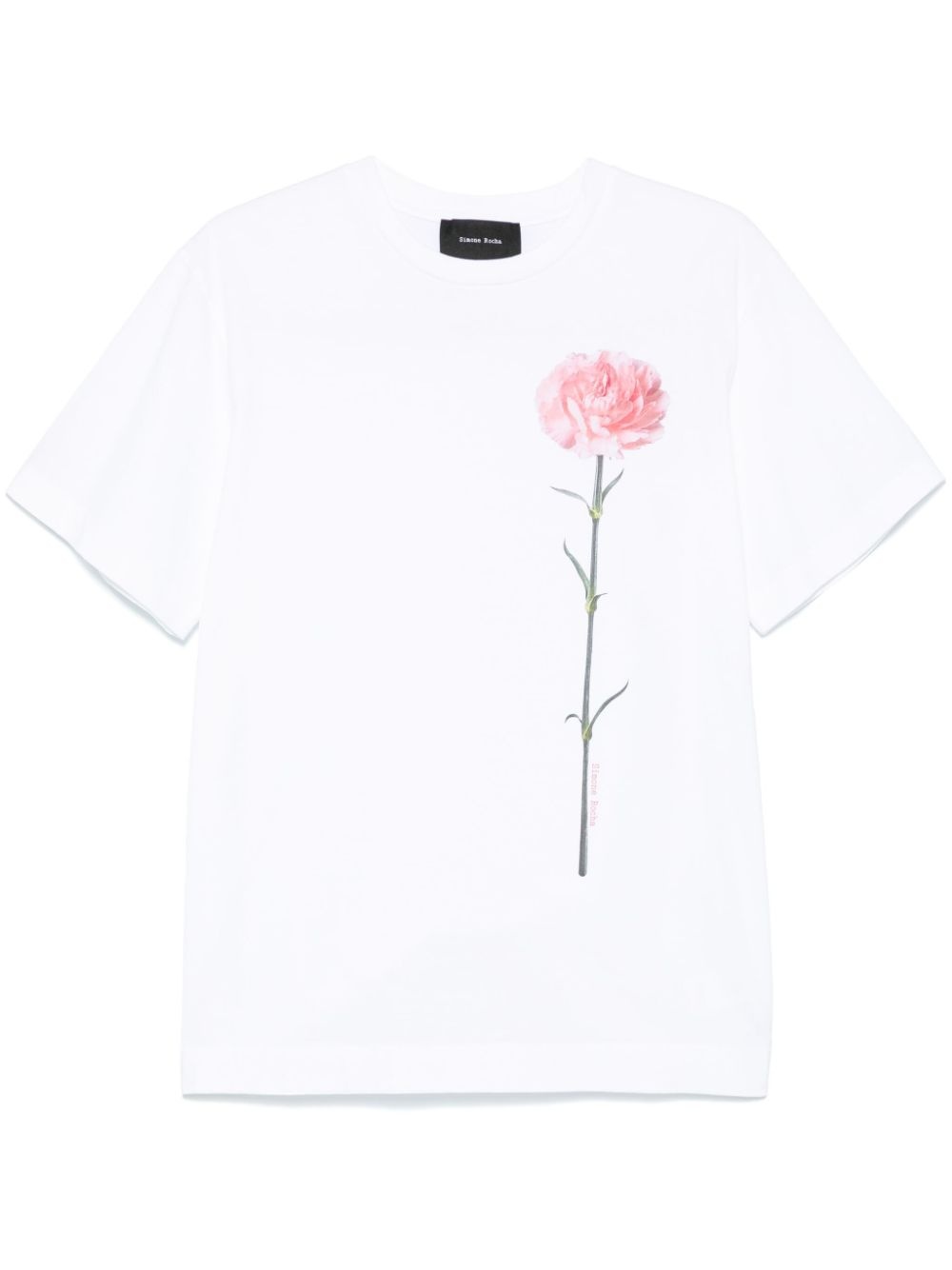 carnation-print T-shirt - 1