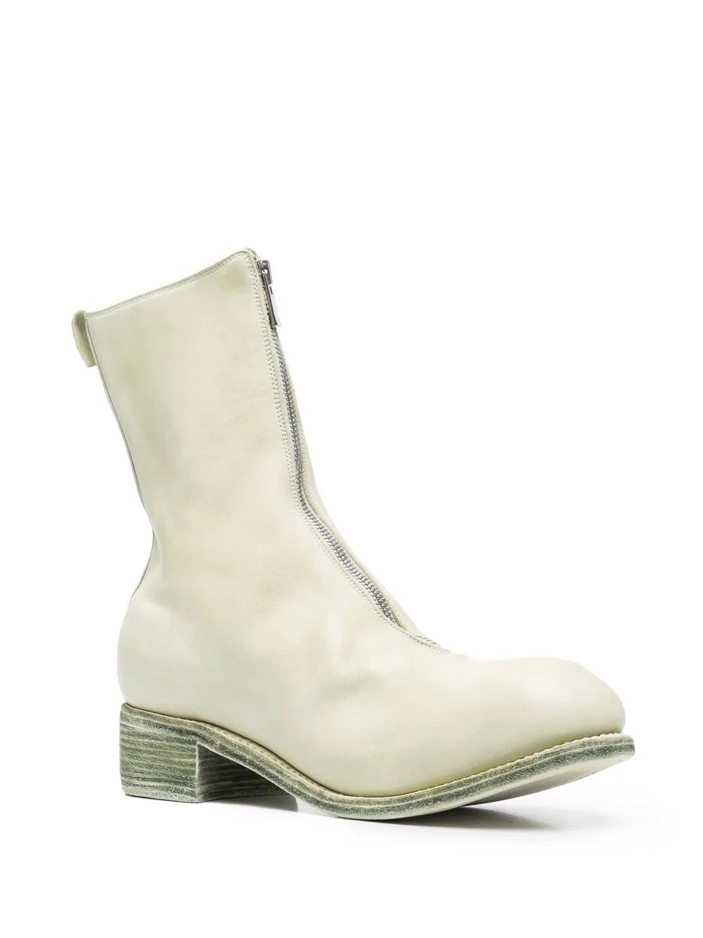 front-zip round-toe boots - 2