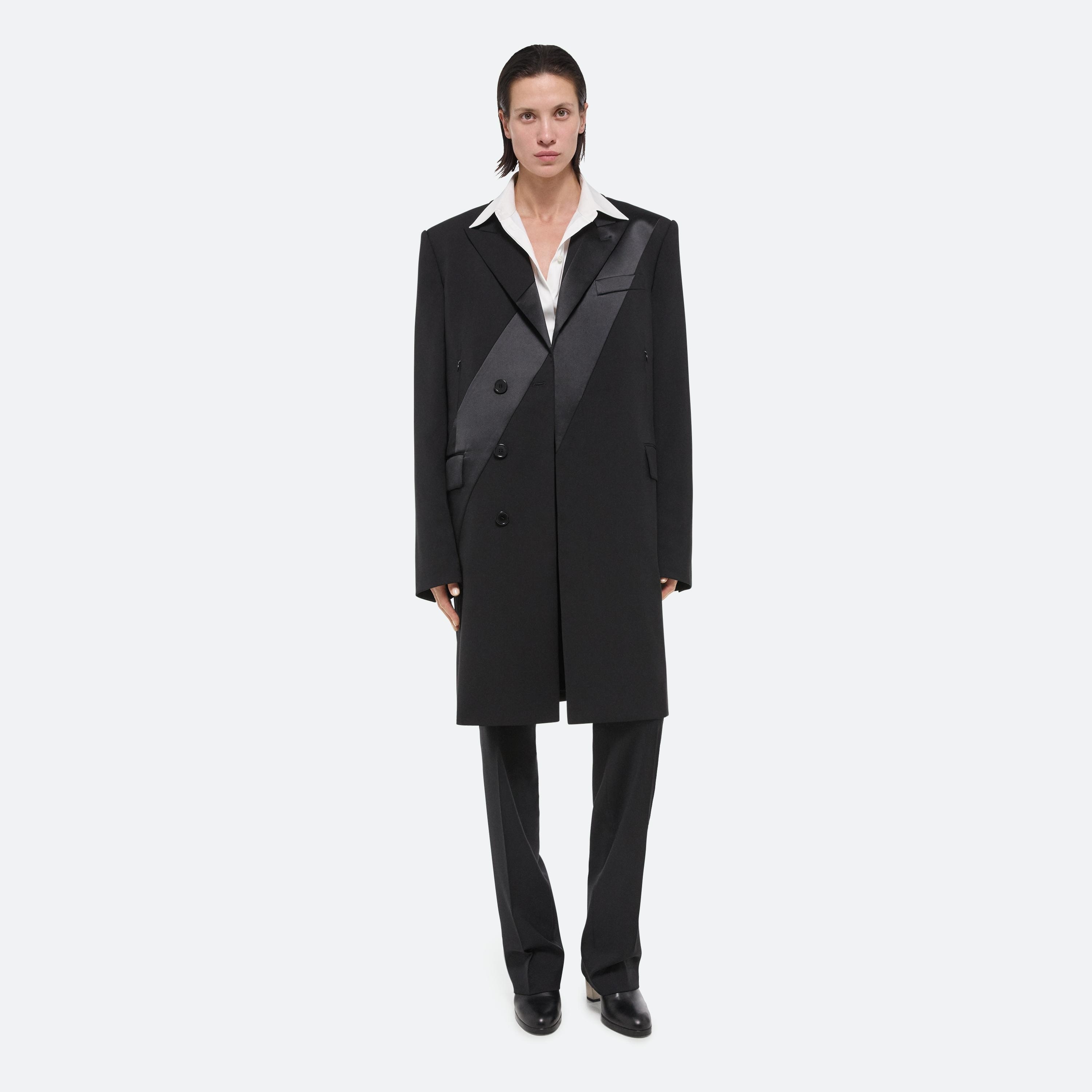 VIRGIN WOOL TUXEDO CAR COAT - 3