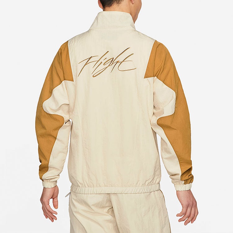 Air Jordan Flight Stitched Casual Sports Collar Jacket For Men Wheat CV3151-275 - 4