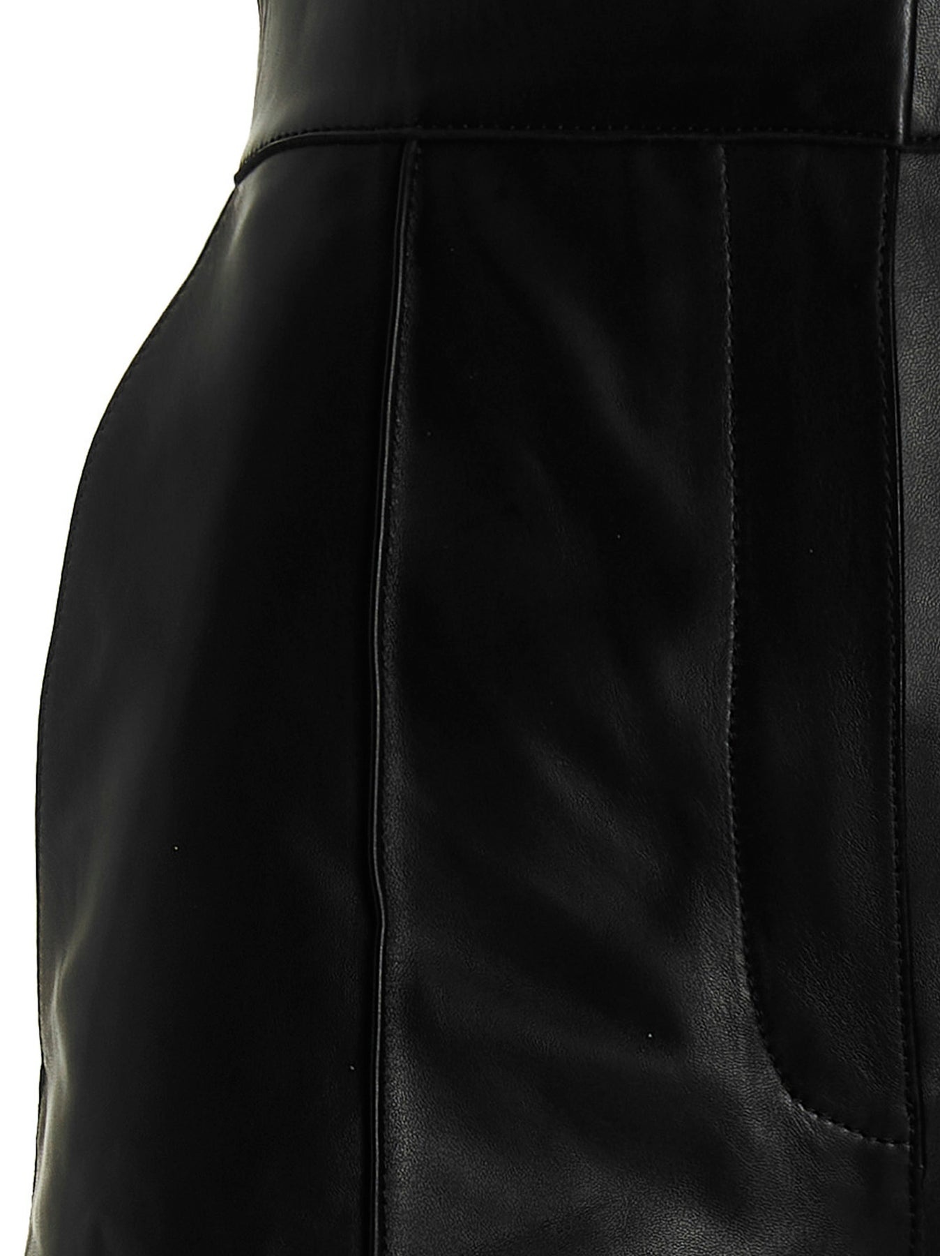 Leather Balloon-Style Pants Black - 3