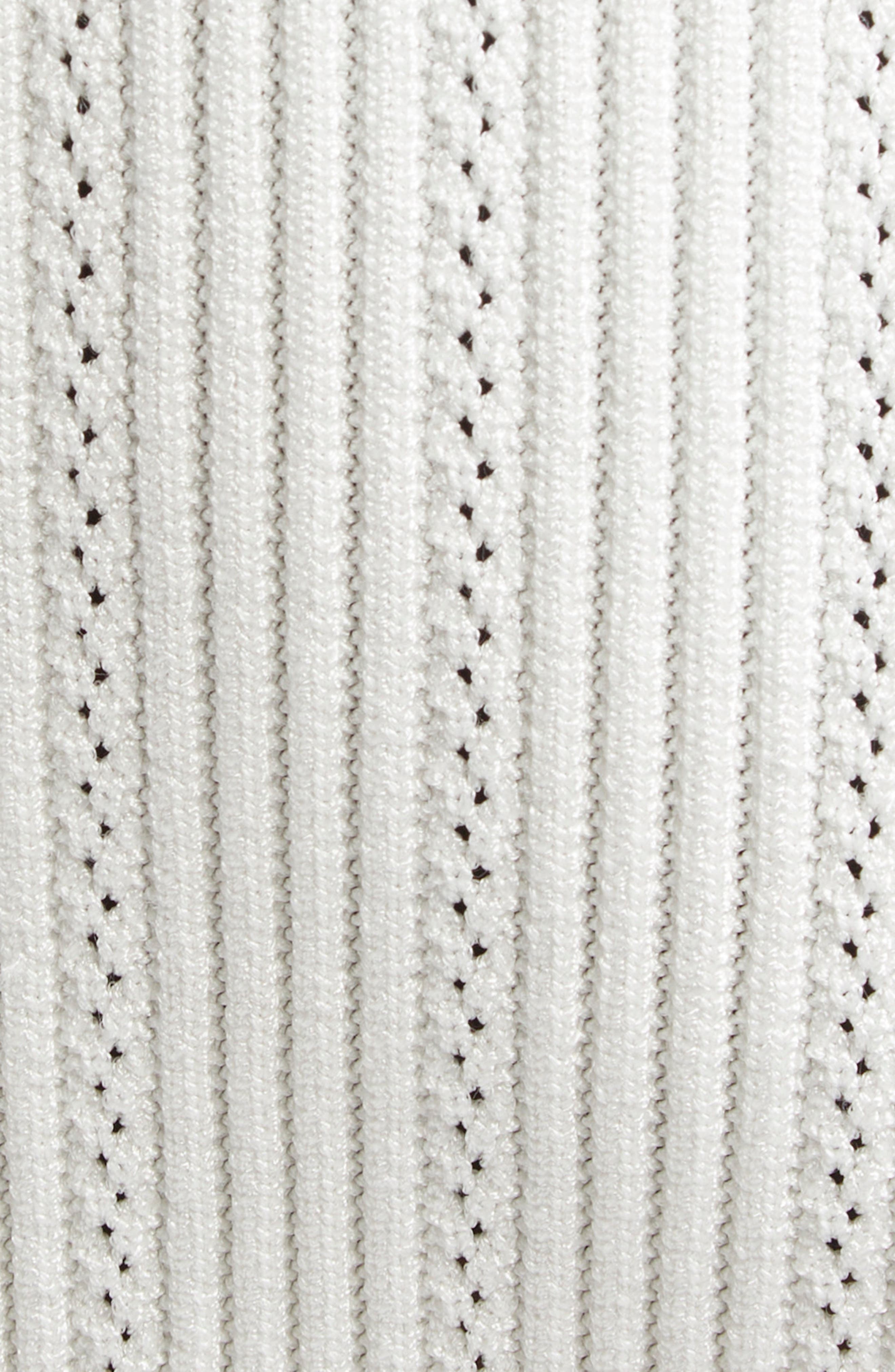 Balmain Twisted Cable Knit Sweater Skirt in White/Black at Nordstrom - 7
