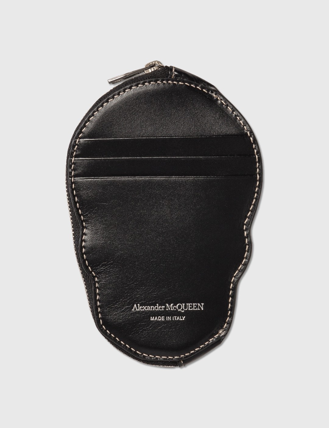 skull leather cardholder clip - 3