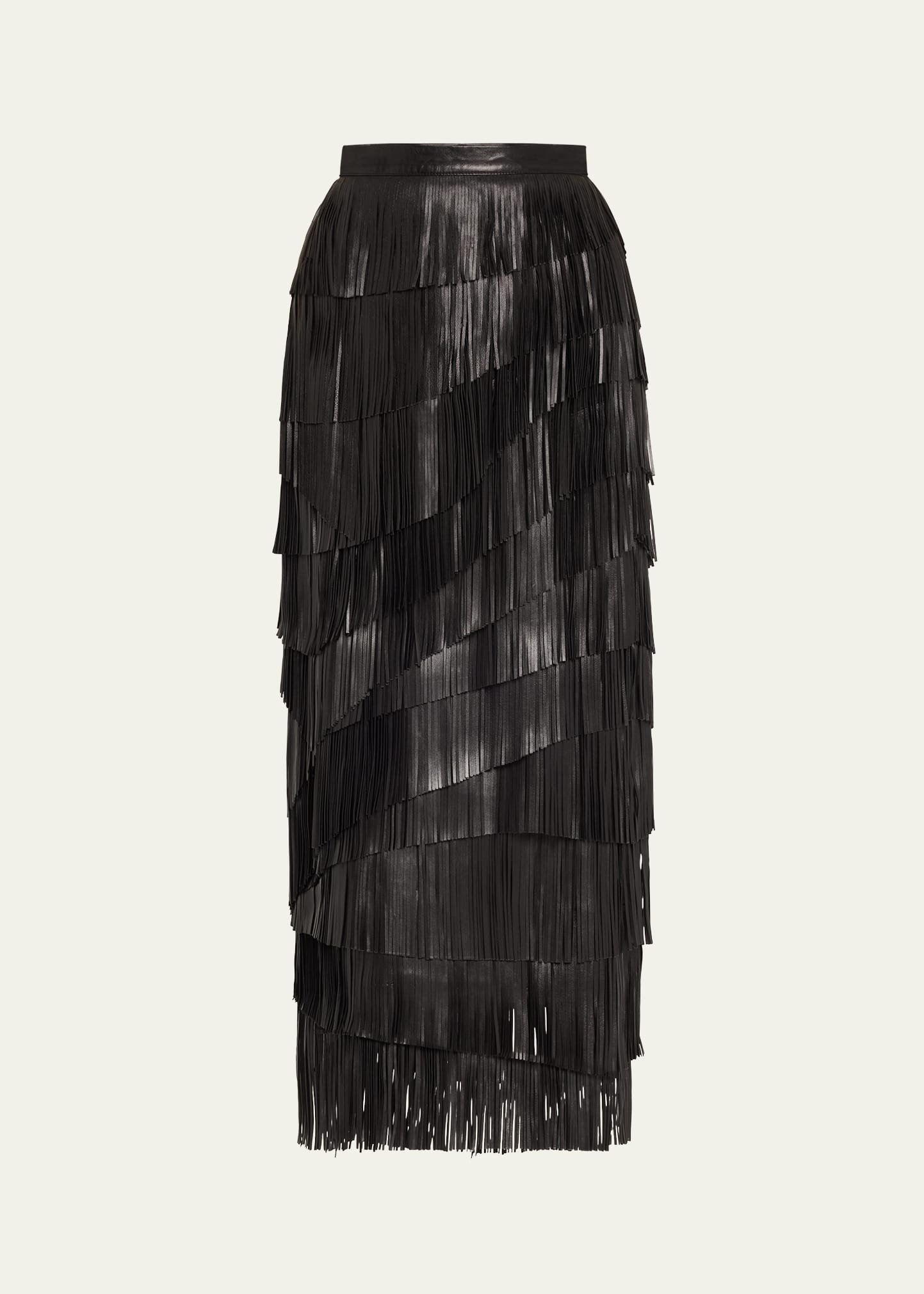 Therese Leather Fringe Skirt - 1