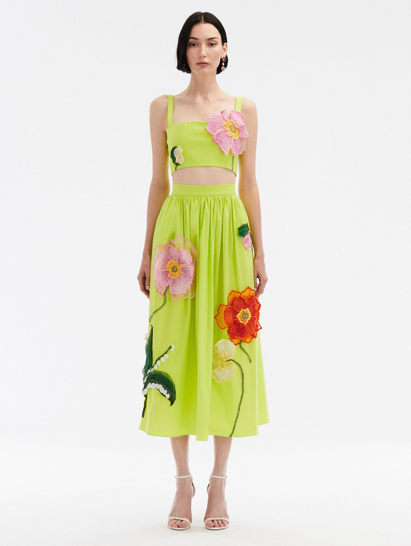 Oscar de la Renta PAINTED POPPIES CROPPED TANK outlook