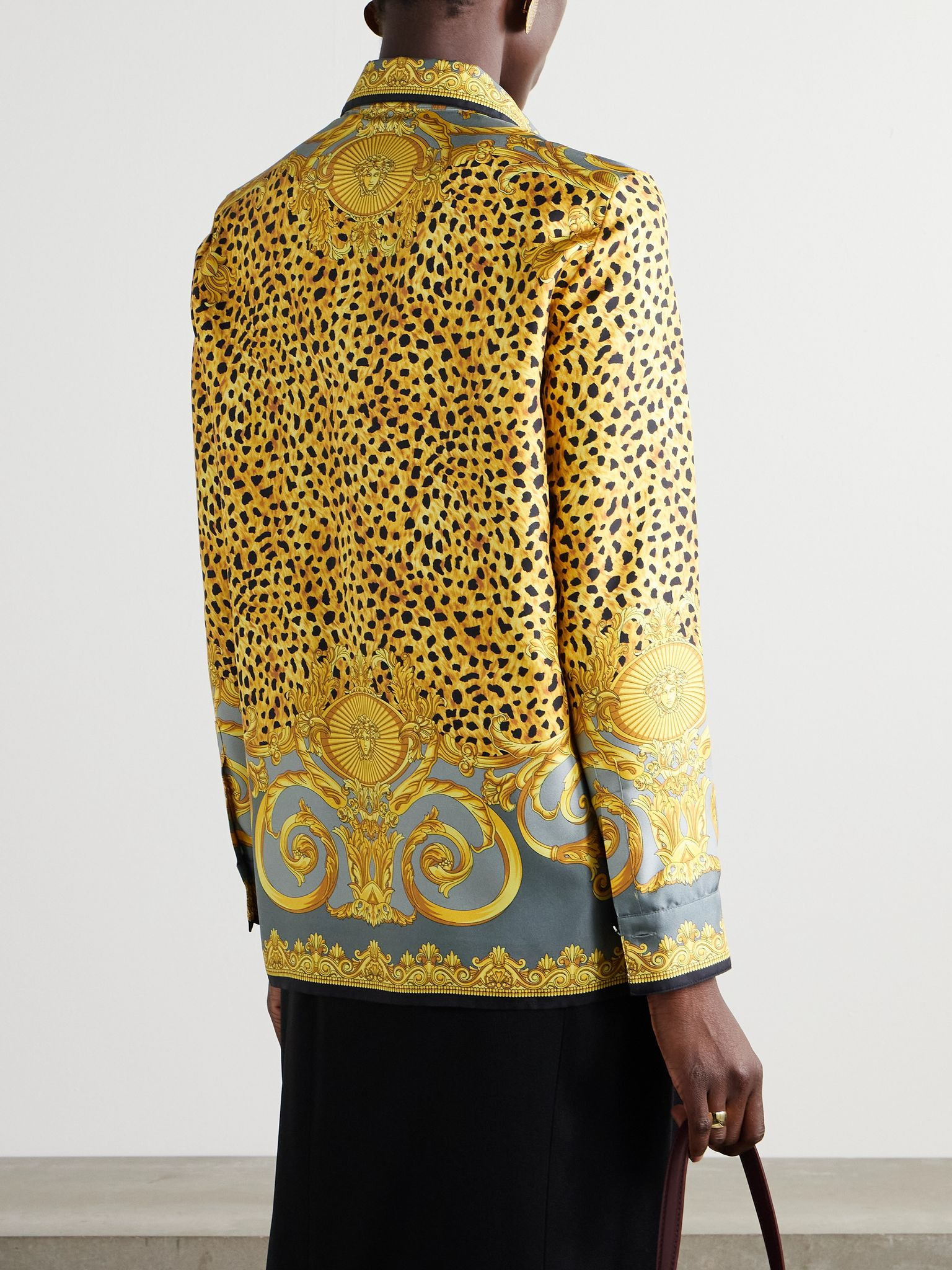 Printed silk-twill shirt Multi - 4