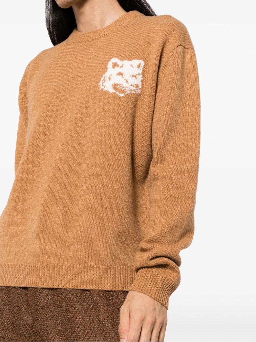 Fox head intarsia jumper - 5