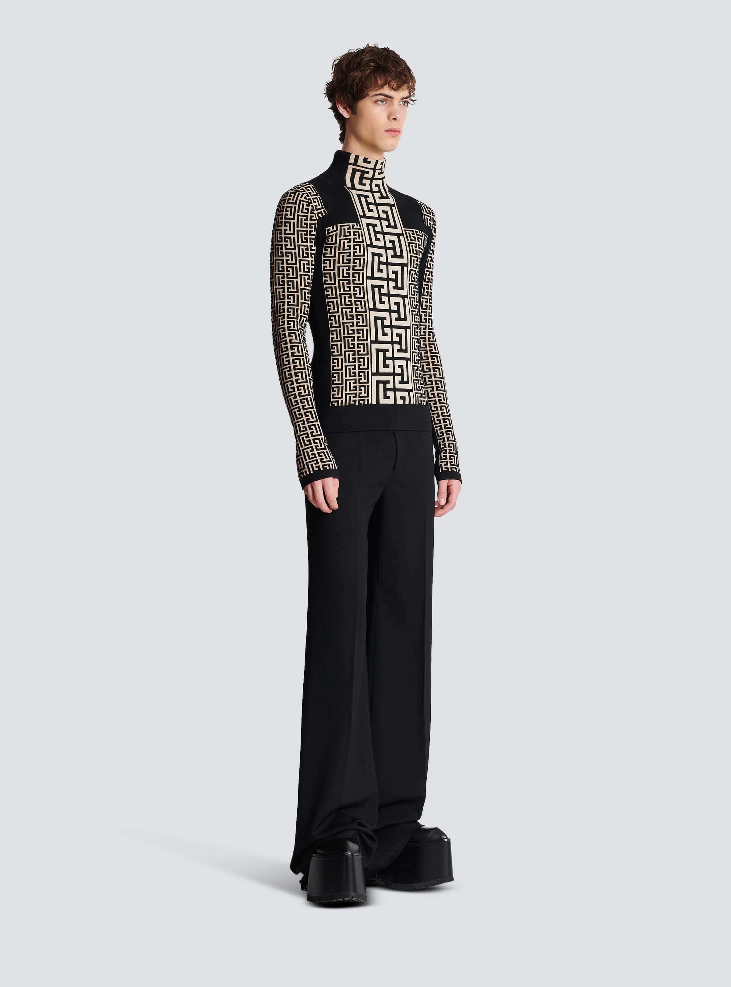 Monogrammed fine knit jumper - 3