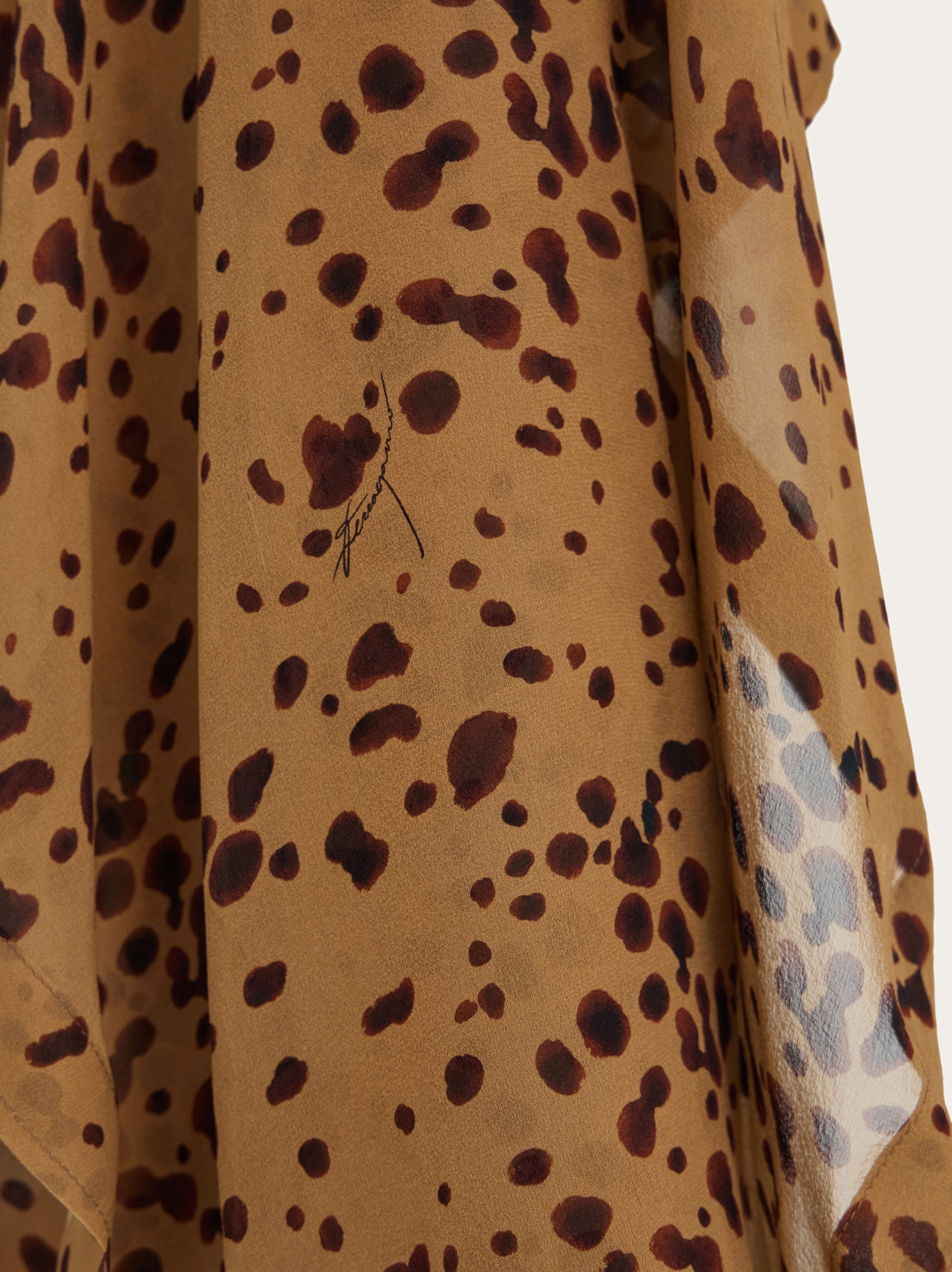Silk dress with orchid print - 8