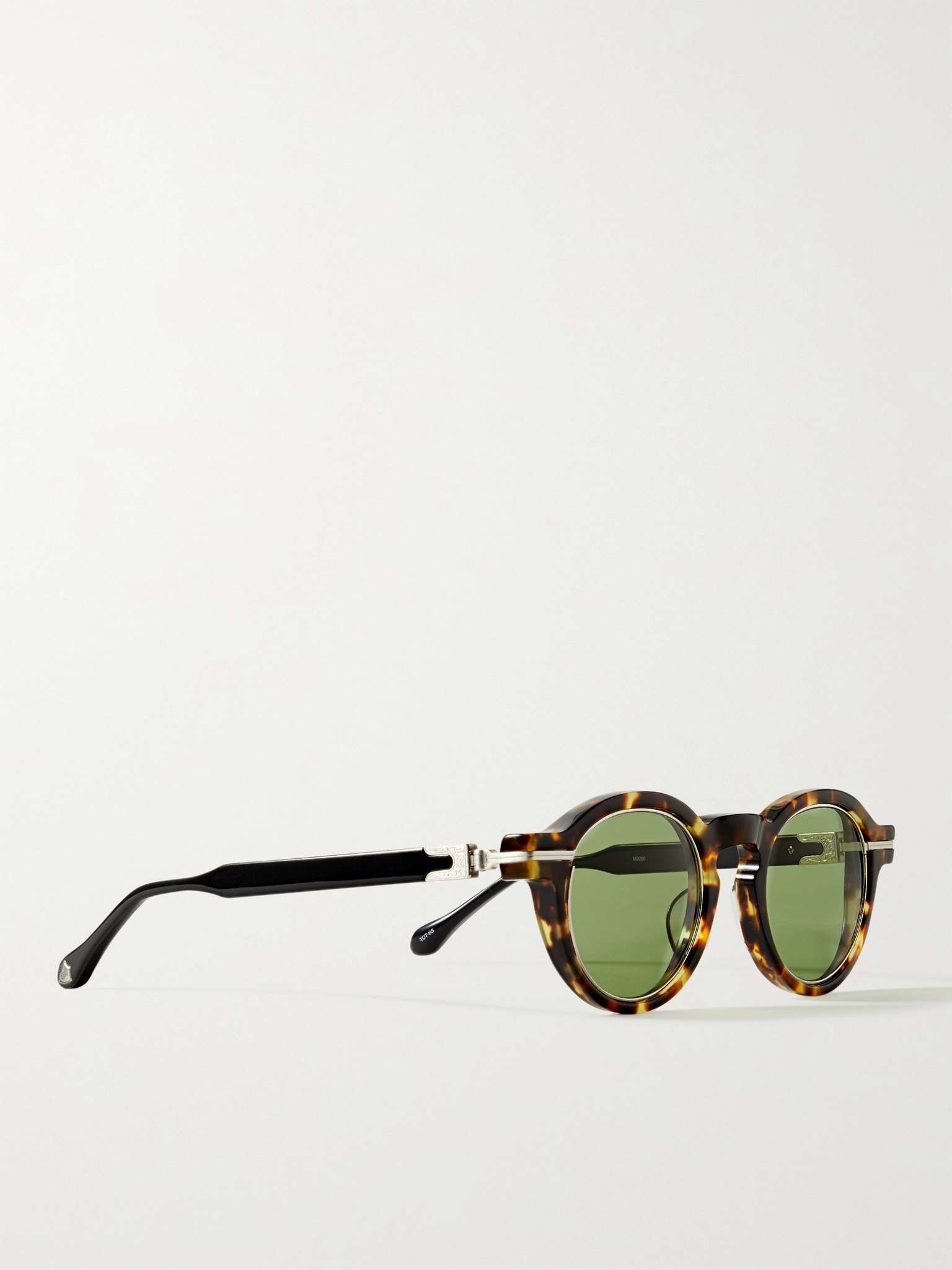 Round-Frame Tortoiseshell Acetate and Titanium Sunglasses - 3