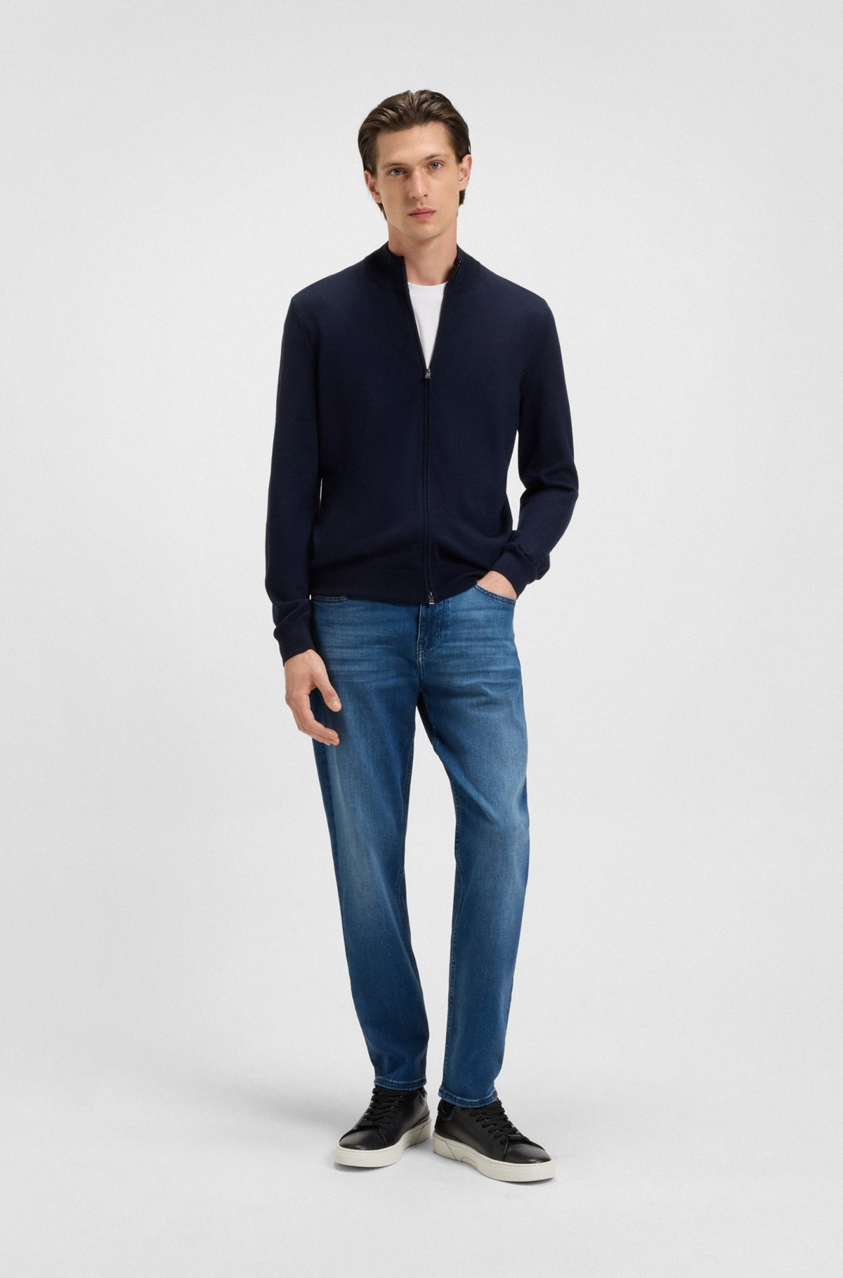 REGULAR-FIT JEANS IN BLUE SOFT-TOUCH DENIM - 3