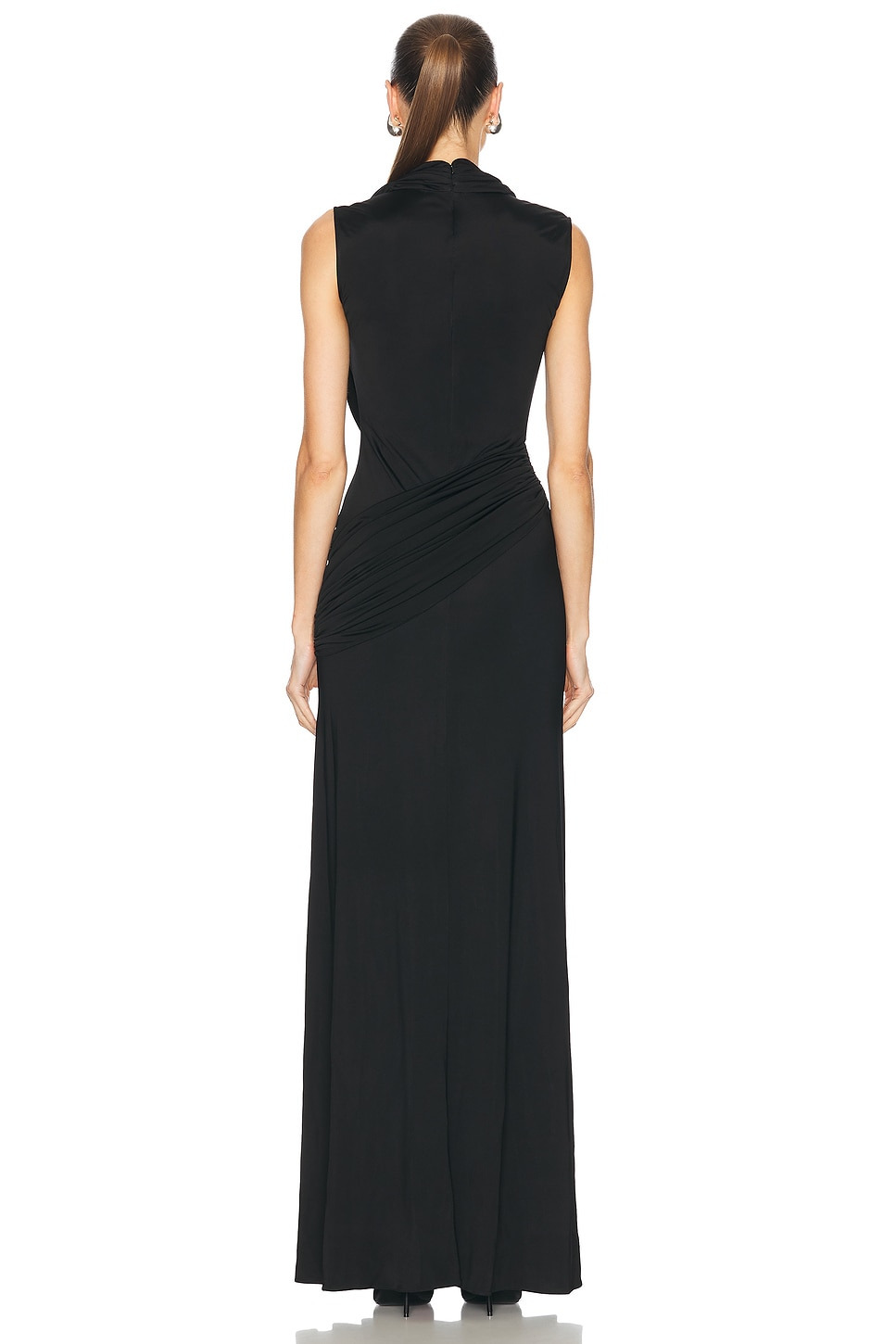 Plunge Neck Sleeveless Gown - 4