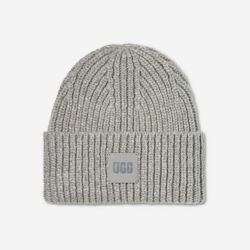 ® Men's Chunky Rib Beanie Polyester Blend in Cobble - 1