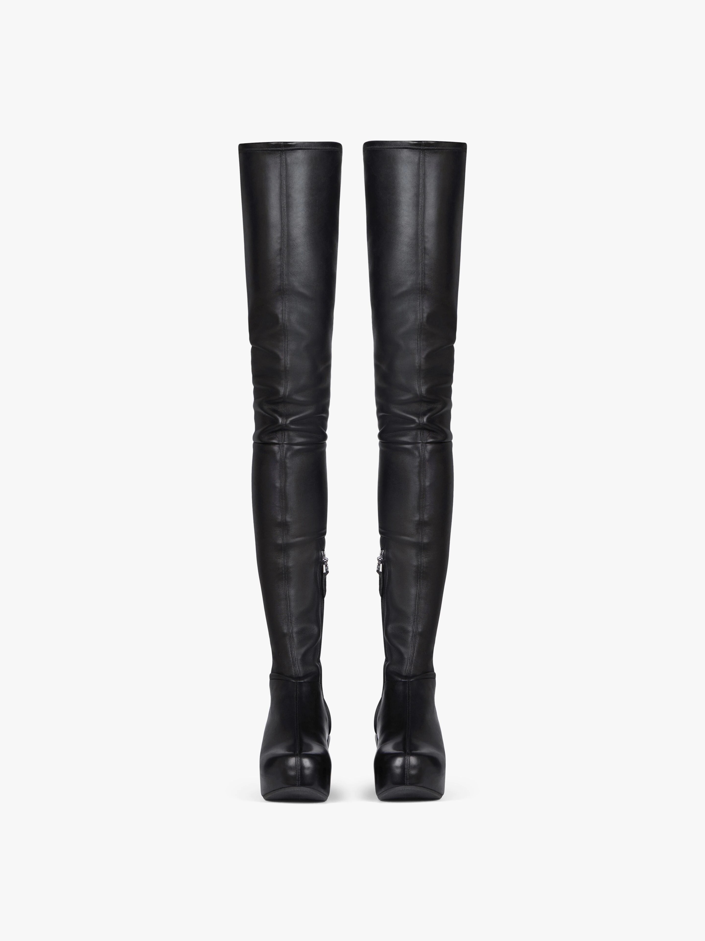 G CLOG THIGH BOOTS IN LEATHER - 2