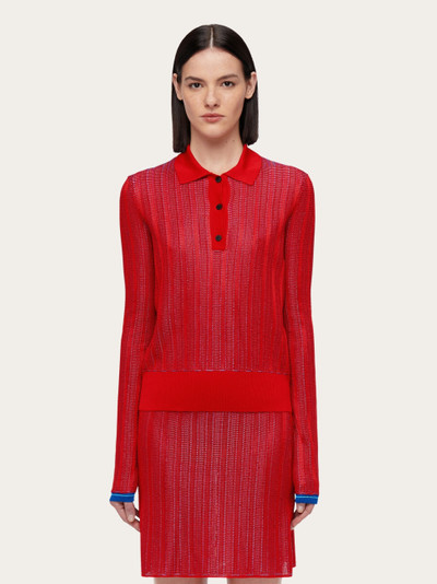 FERRAGAMO Long sleeved polo shirt dress outlook