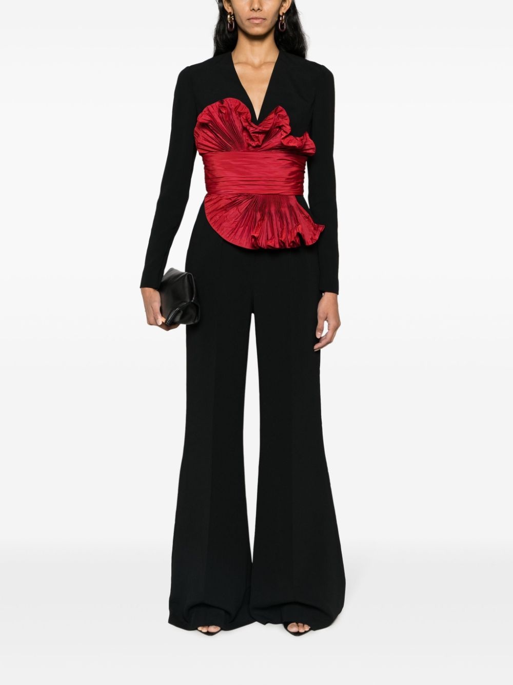 ruffle-detail flared jumpsuit - 2