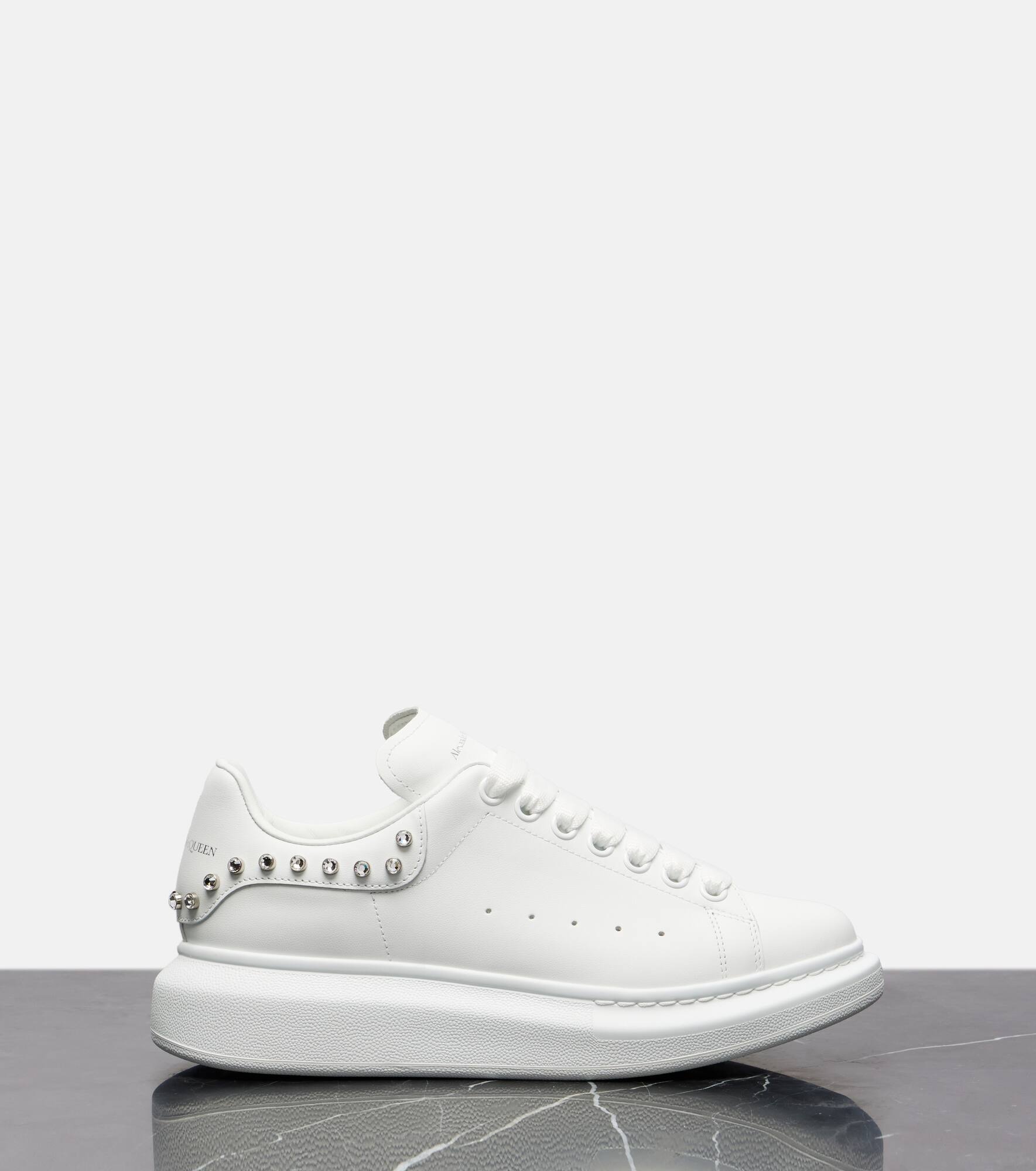 Oversized embellished leather sneakers - 4