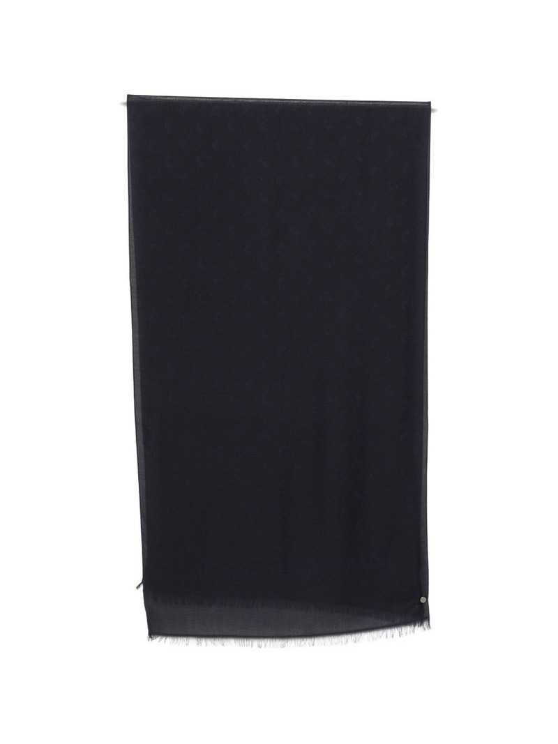 monogram fringed scarf 1