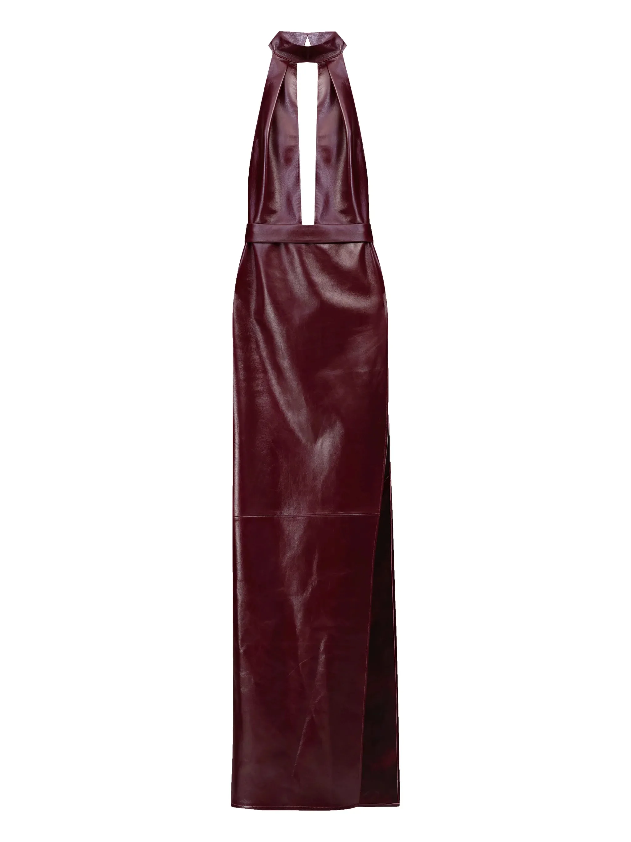 Nessa halterneck leather maxi dress - 1