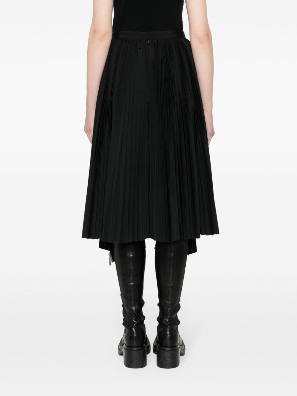decorative-zip pleated skirt - 4