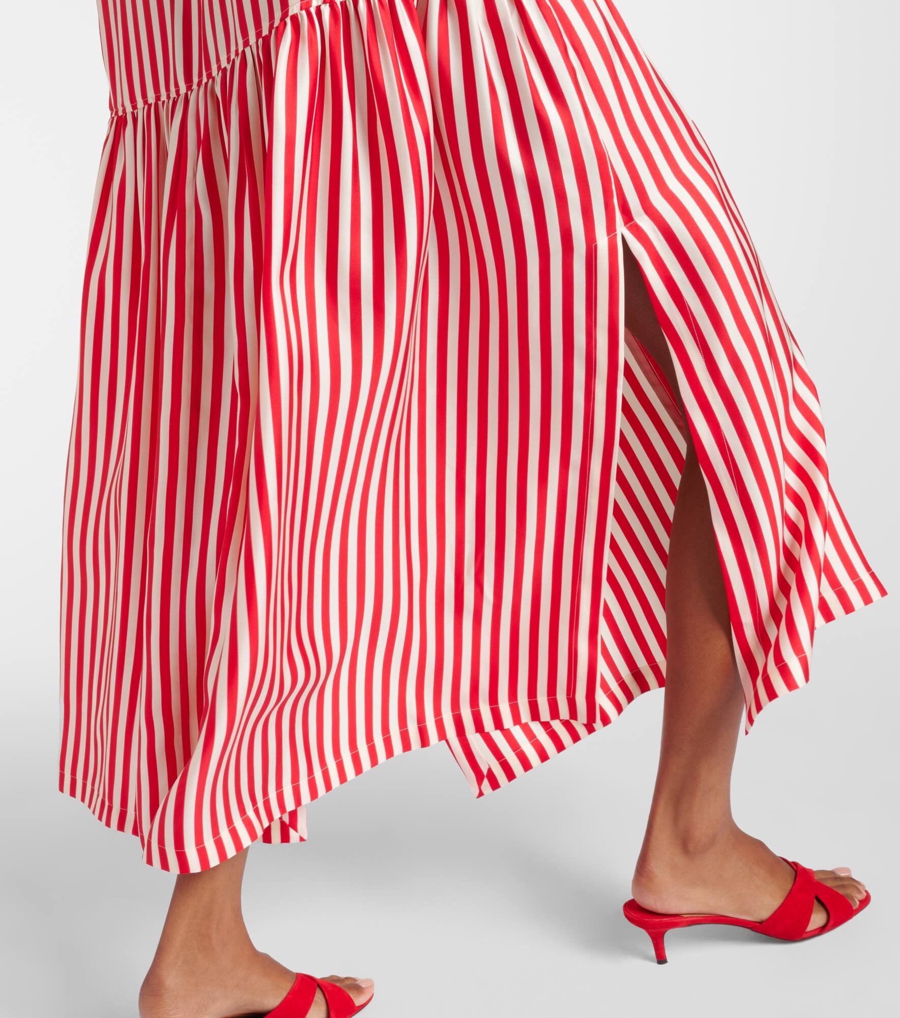 Faesite striped silk twill maxi dress - 5