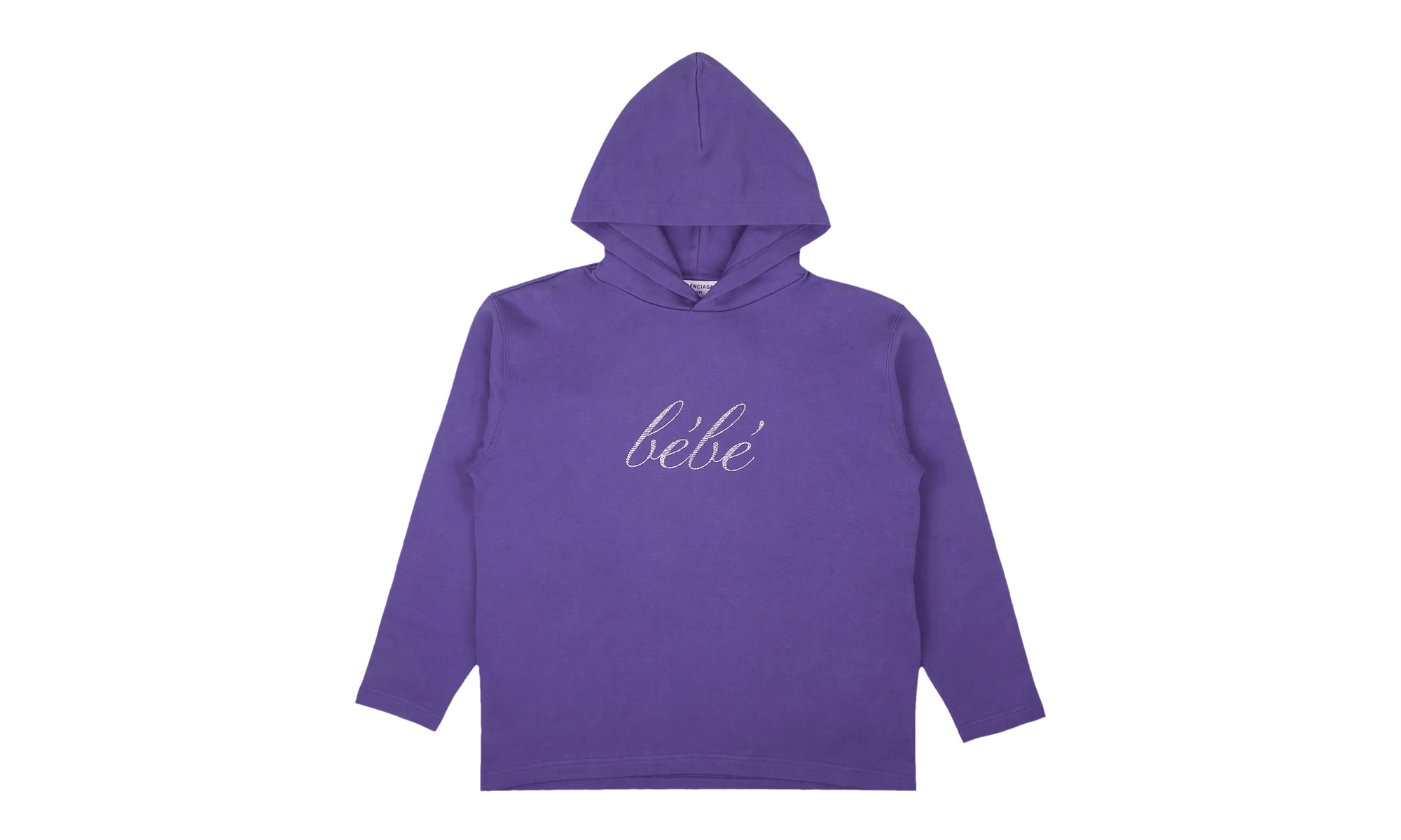 Rhinestone Bebe Cropped Logo Hoodie "Purple" - 1