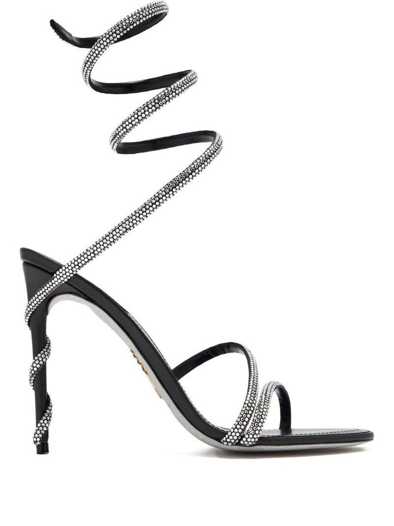105mm spiral-strap rhinestone-embellished sandals 1